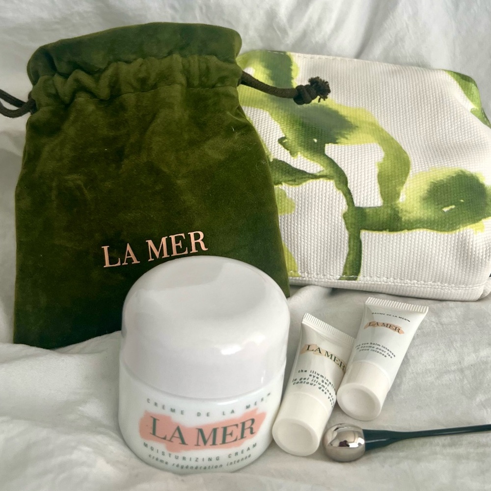 👑✅PRICE FIRM La Mer 6 item package set with Cosmetic bag and Green Velour Pouch - Picture 3 of 16